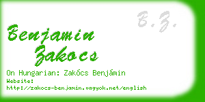 benjamin zakocs business card